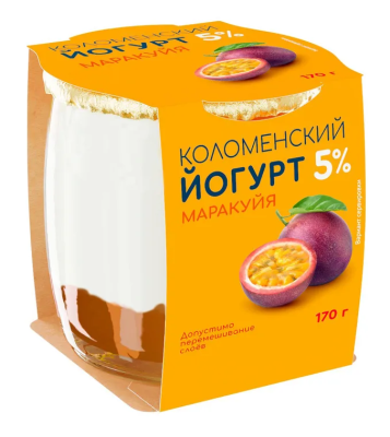 Йогурт Коломенский 5% Маракуйя 170гр. стекло