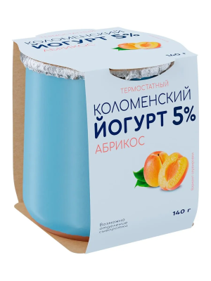 Йогурт КОЛОМЕНСКИЙ Абрикос термостатный 5% 140г керамика