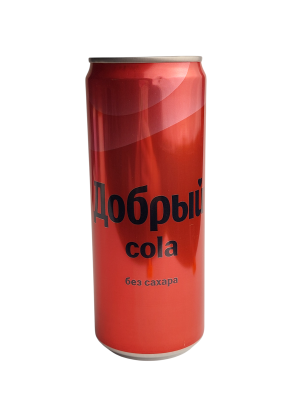 Напиток б/а газ. Кола б/сахара "Добрый" 0,33л ж/б