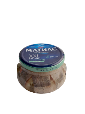 Сельдь отборная Матиас XXL, филе-кусочки в масле с луком, 260гр. г.Брест
