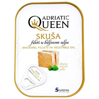 Скумбрия АДРИАТИК КВИН атлант.филе в растительном масле 105г