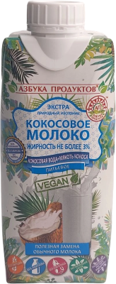 Кокосовое молоко АЗБУКА ПРОДУКТОВ 3% питьевое 330мл