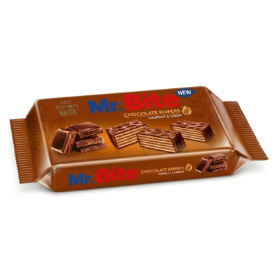 Вафли Mr.Bite™ в шоколадной глазури из молочного шоколада с шоколадной начинкой 38г.
