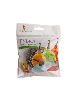 Губка ЕВРОХАУС спираль металл 1шт