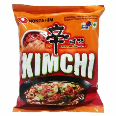 Лапша быстого приготовления Шин Рамен Кимчи 120гр. пакет ™Nongshim Р.Корея