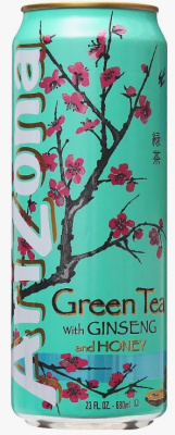Холодный чай Arizona с женьшенем и медом/Green Teа with ginseng and honey  680мл ж/б