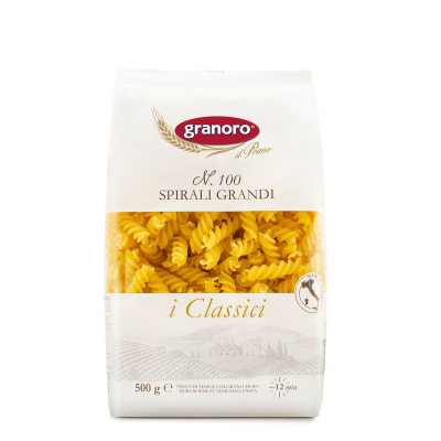 Макаронные изделия из твердых сортов пшеницы GranOro Spirali Grandi Classici № 100, 500 г 