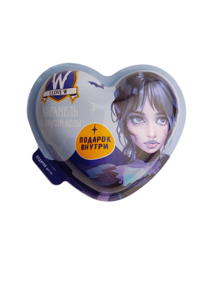 Пластиковое сердце с игрушкой и карамелью I LOVE W, 15гр. 