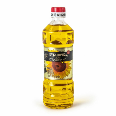 Масло КУБАНОЧКА Ароматное подсолнечное нерафинированное 0,5л