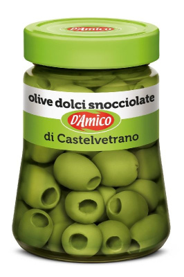 Оливки Д'АМИКО Кастельветрано без косточки 290г ст/б