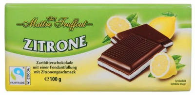 Шоколад Maitre Truffout с лимонно-кремовой начинкой 100гр.
