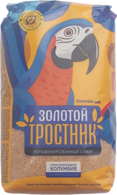 Сахар ЗОЛОТОЙ ТРОСТНИК тростниковый нерафинированный, 900 г