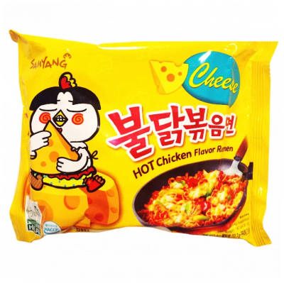 Лапша быстрого приготовления Samyang Hot Chicken Flavour Ramen Cheese со вкусом курицы и сыра острая, 140 гр Ю.Корея
