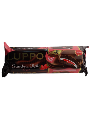 Сэндвич-кекс Luppo с маршмеллоу и клубничной начинкой в мол. шоколаде, 182г