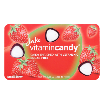 Леденцы Jake VitaminCandy клубника, 18гр, 15 шт
