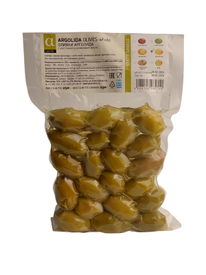 Оливки ЭКОГРИС Арголида с косточкой в оливковом масле 250г вакуум