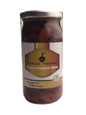 Оливки СПАРТАН Треже Каламата большие без косточки 380г ст/б