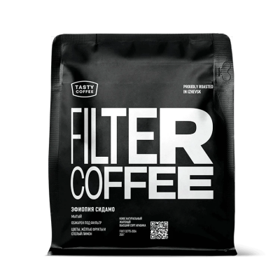 Кофе молотый Tasty Эфиопия Сидамо, 100% ар., (моносорт для фильтра), 250гр.