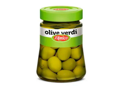 Оливки Д'АМИКО зелёные с косточкой 300г