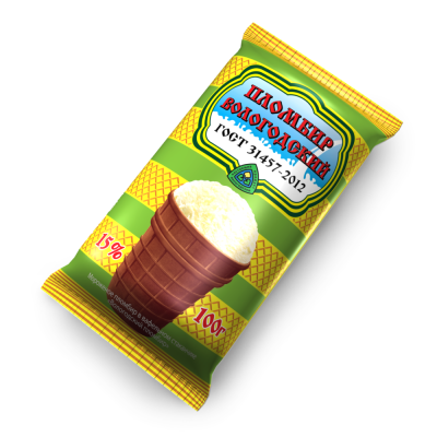 Мороженое Вологодский пломбир в вафельном стаканчике, 100г