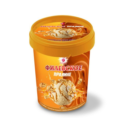 Мороженое Филевское пломбир с ароматом карамели 550г. ведро