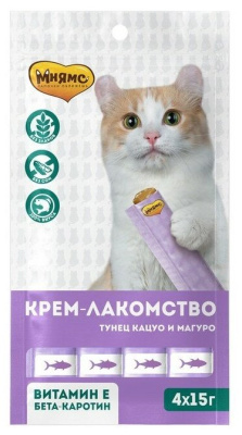 Лакомство крем для кошек с тунцом Кацуо и Магуро 15г х 4шт