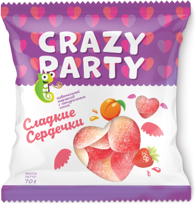 Мармелад жевательный фигурный Сердечки, 70г Азовская КФ