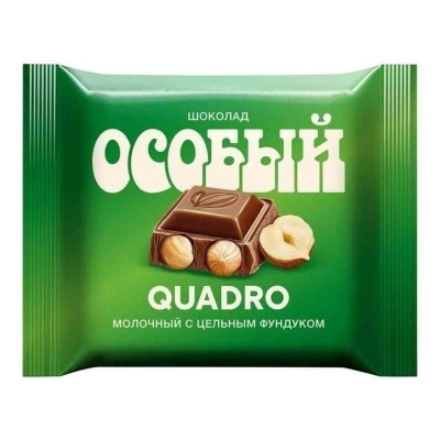 Шоколад ОСОБЫЙ Экстра молочный с цельным арахисом 80гр. (квадро) КФ им Крупской