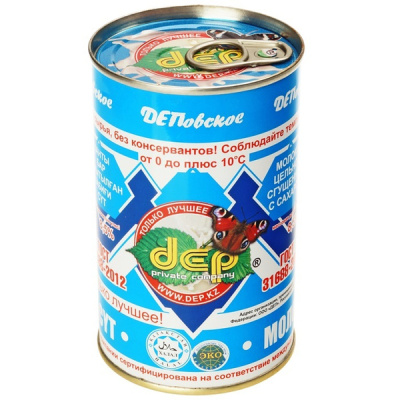 Молоко сгущенное цельное с сахаром ДЭПовское 8.5% 600г ж/б, 