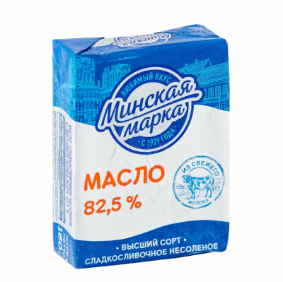 Масло 82,5% фольга 180г Минская марка