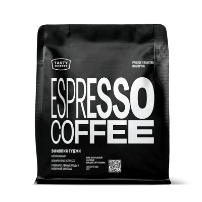 Кофе молотый Tasty Эфиопия Гуджи,100 % ар., (моносорт для эспрессо), 250г