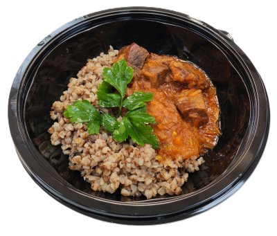 Гуляш из говядины с гречкой и грибами 250гр (125/125) "Маркет Первых" 