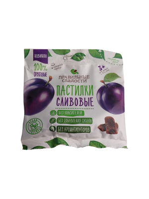 Пастилки Сливовые, 70гр, Правильные сладости