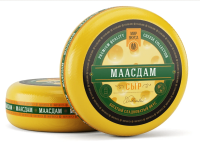 Сыр Маасдам м.д.ж. 45%, вес ™Мир Вкуса, Кобрин