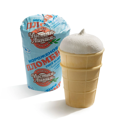 Мороженое Ванильный пломбир ваф. стакан 80гр пергамент Чистая Линия