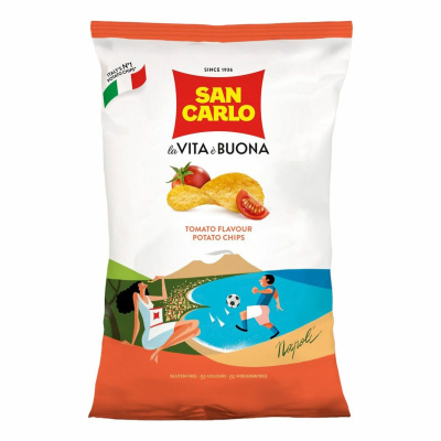 Чипсы Сан Карло Piu Gusto  с томатами 150г