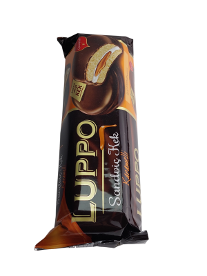 Сэндвич-кекс Luppo с маршмеллоу и карамельной начинкой в мол. шоколаде, 182гр. 7шт.