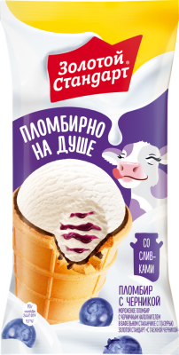 Мороженое ЗОЛОТОЙ СТАНДАРТ с черникой 93г