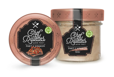 Риет из икры трески тихоокеанской с крабом камчатским 100г ст/б Chef Rillettes Путина
