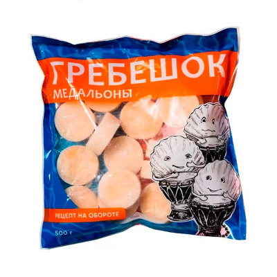 Медальоны из филе гребешка с/м 10/20 шт/фунт в/у 500 г 