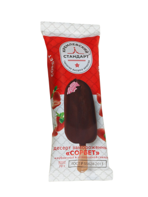 Сорбет Кремлёвский стандарт клубничный в шоколадной глазури 70г