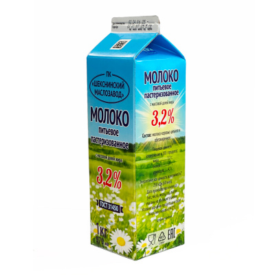 Молоко питьевое 3,2% ГОСТ 1000 г Шекснинский МЗ