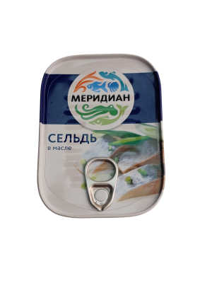 Сельдь филе кусочки в масле 115 г ж/б Меридиан