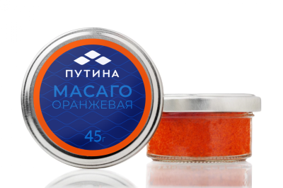 Икра сельди масаго 45 г (цвет оранжевый) ст/б Путина