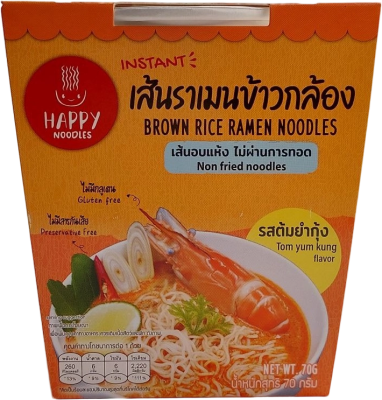 Лапша ХЭППИ НУДЛ Том Ям из коричневого риса 70г