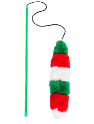 Игрушка МИСТЕР КРАНЧ для кошек Новогодний хвостик плюшевая зелёная 46 см