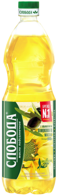 Масло СЛОБОДА подсолнечное с добавлением оливкового масла 1л