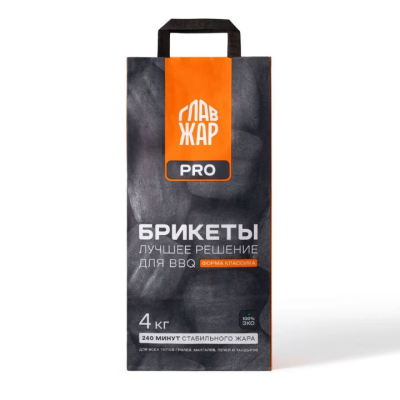 Брикеты ГЛАВЖАР Подушечка древесно-угольные 4кг