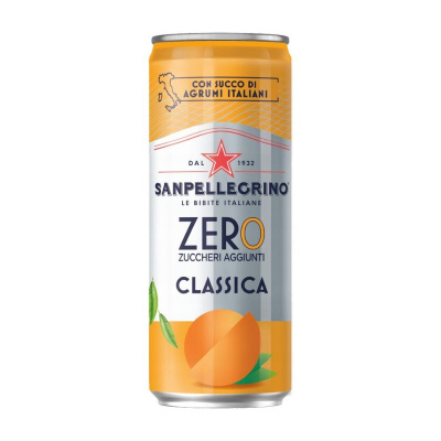 Напиток б/а газ. Classica Zero (Апельсин без сахара) 330 мл ж/б Италия Sanpellegrino 