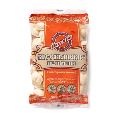 Пельмени ТЕСТО МЯСО крестьянские (свинина/говядина) 800г